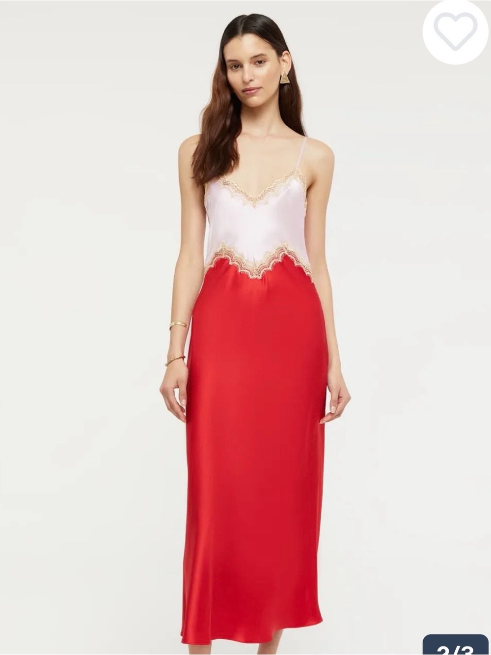 Ginia Pink and Ref Silk Maxi Slip